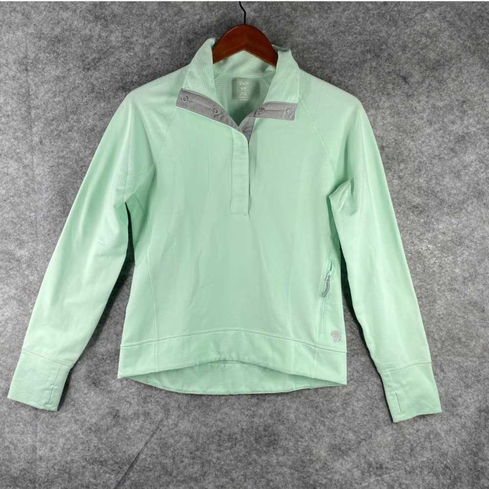 Mountain Hardwear Sweater Women's Small Fleece Quarter Snap Mint Green Pullover